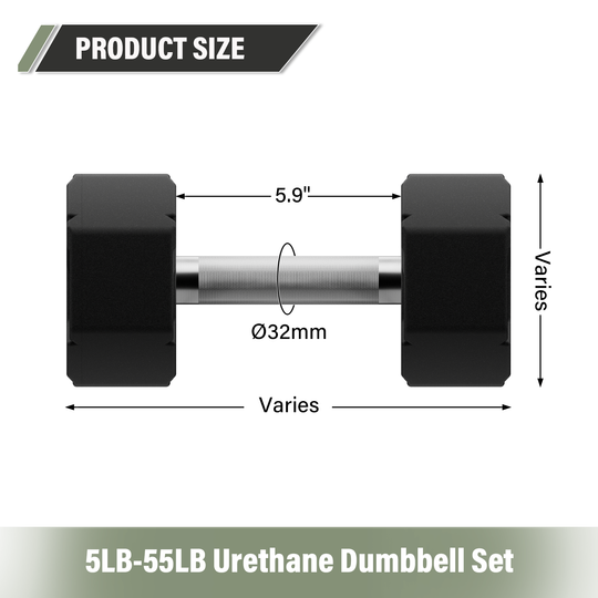 Major Fitness Urethane Octagonal-Shield Dumbbells