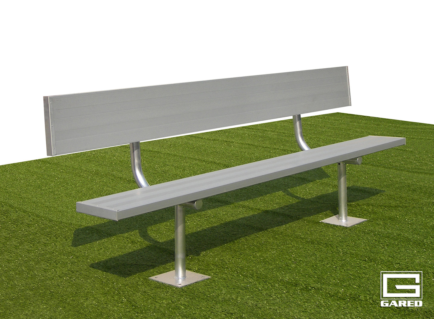 GARED PERFORMANCE Spectator Bench Spectator 27′ Surface Mount Bench with Back BE27SMWB