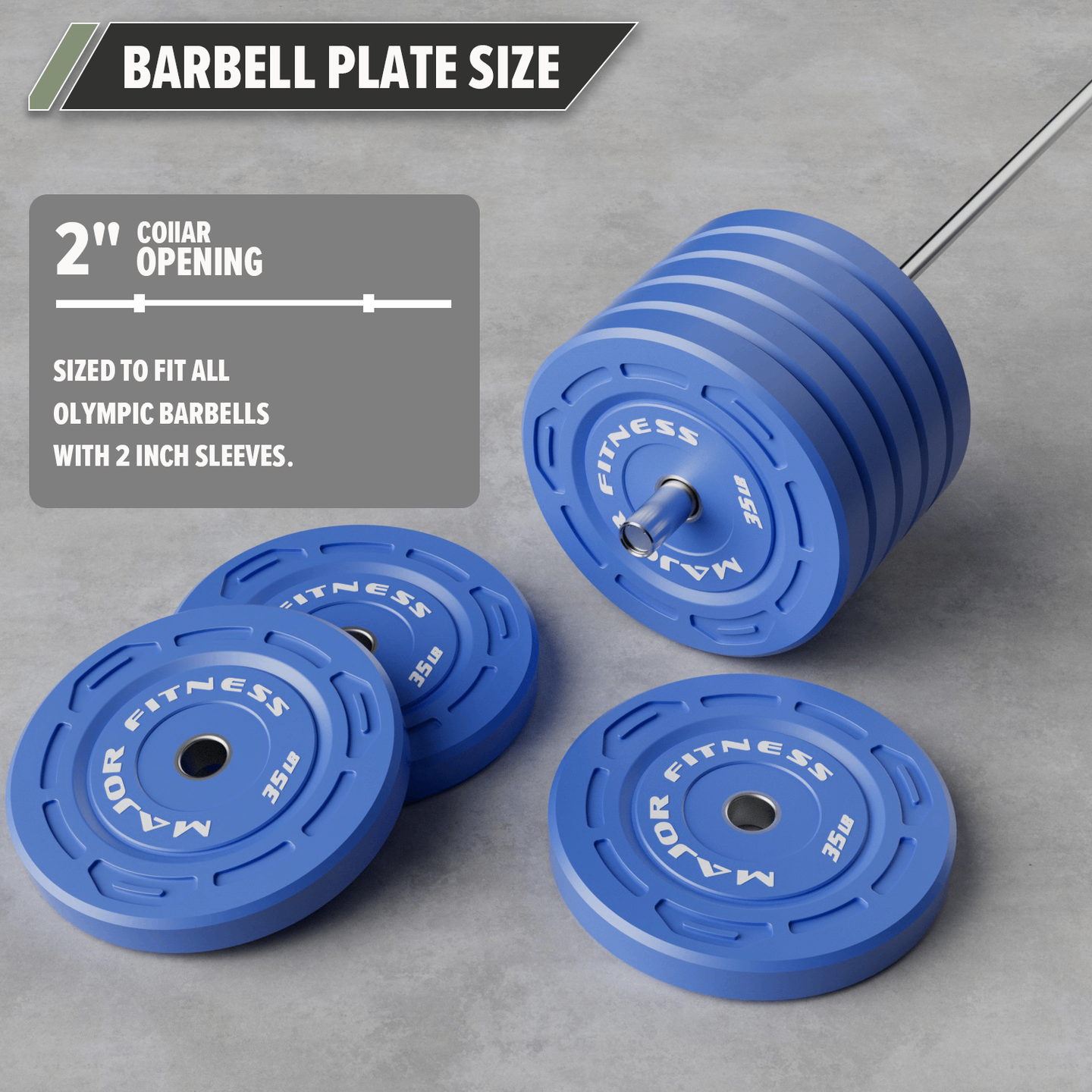 Major Fitness Color Grip Low Bounce Bumper Plates