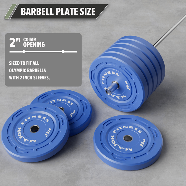 Major Fitness Color Grip Low Bounce Bumper Plates
