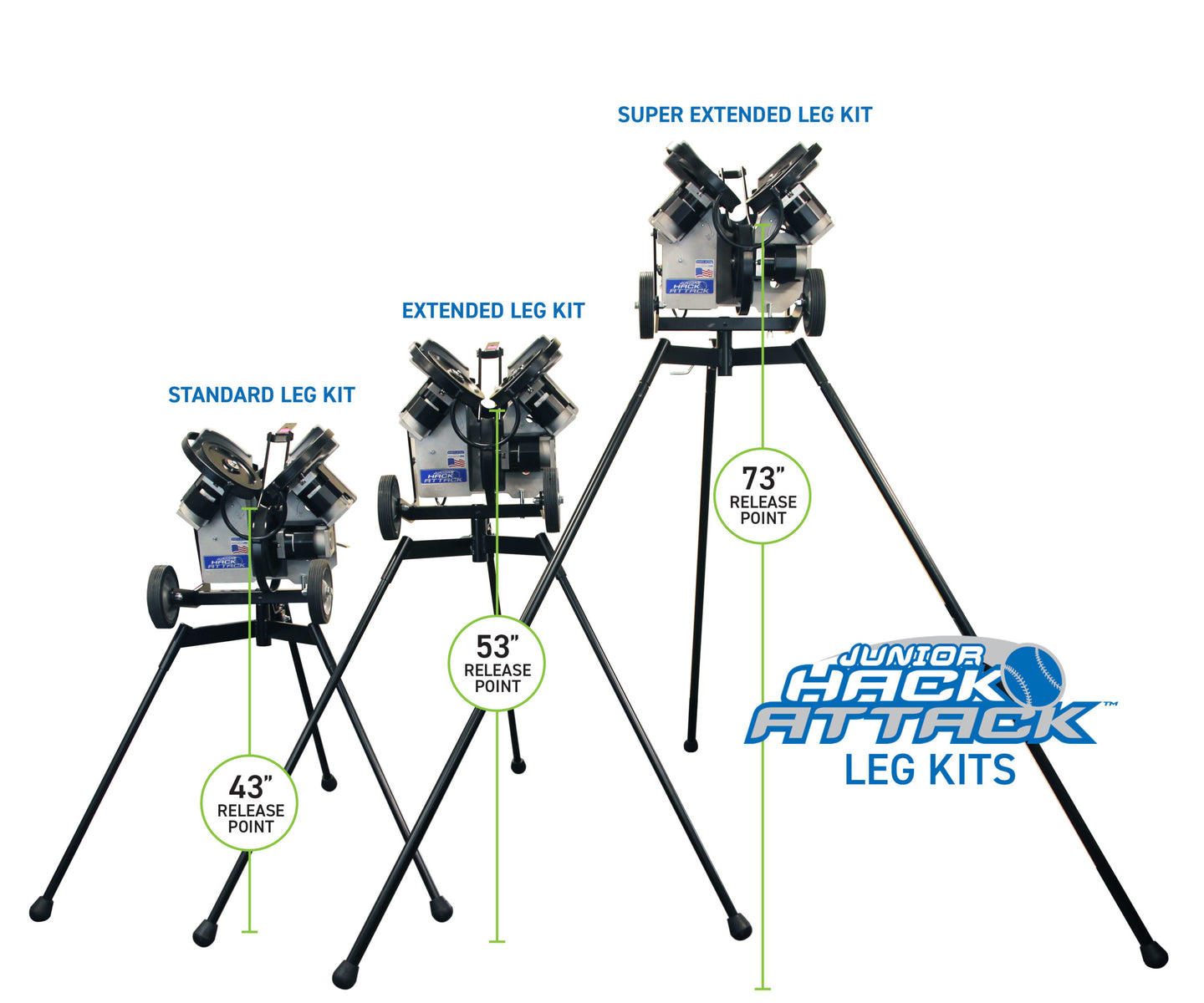 Junior Hack Attack Baseball Extended Legs, set of 3 - Image 2