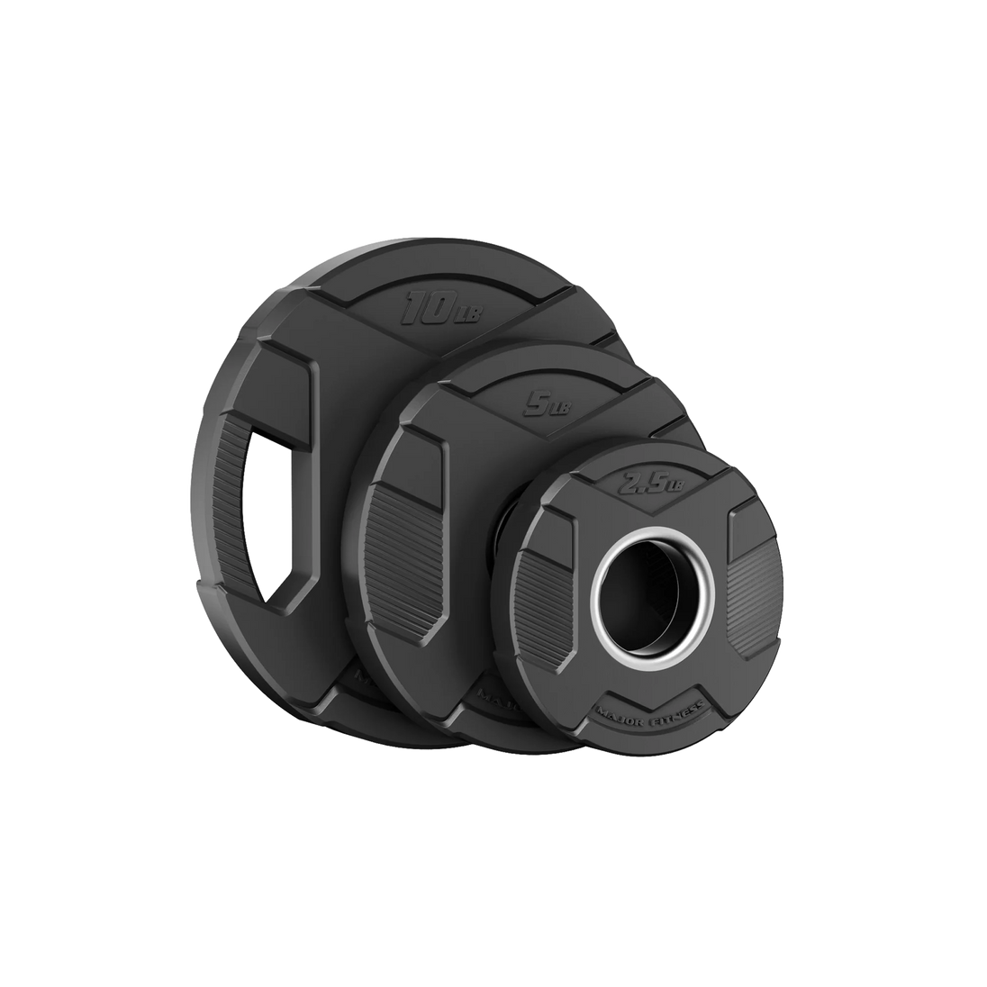Major Fitness Rubber Coated Olympic Cast Iron Grip Plates