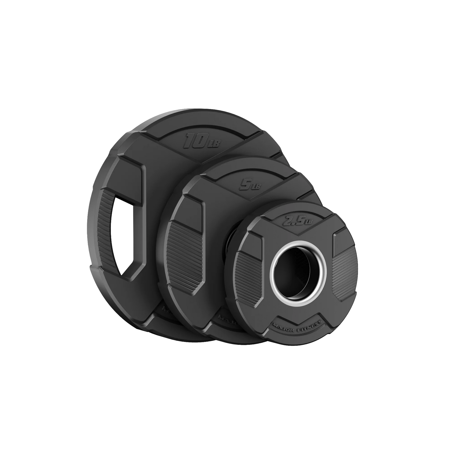 Major Fitness Rubber Coated Olympic Cast Iron Grip Plates