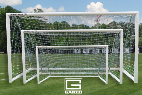 GARED PERFORMANCE Soccer Goal Touchline Striker Round-Frame Aluminum Soccer Goal, 7′ x 21′ SGRD721SPT