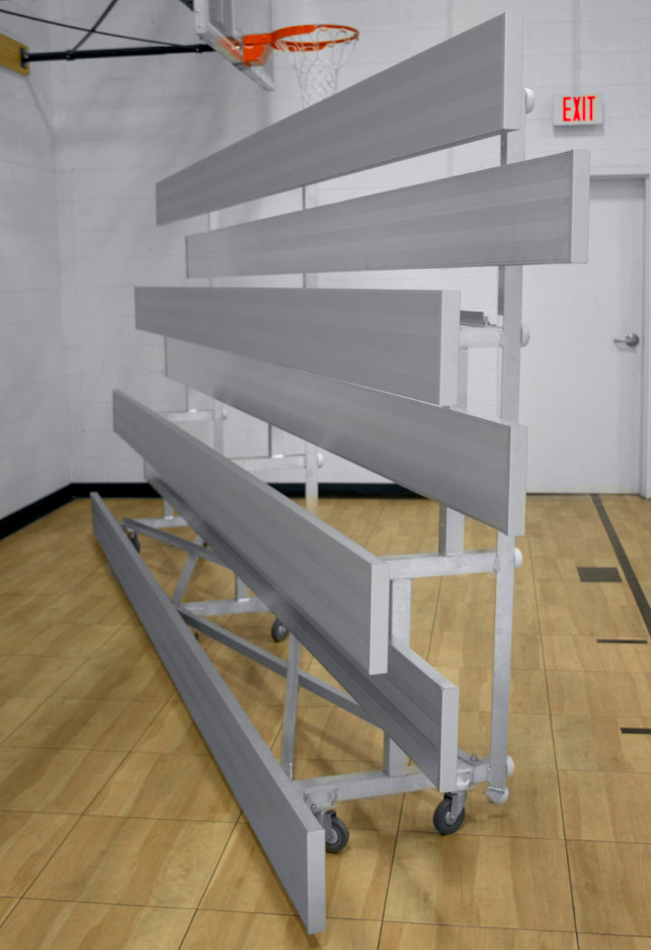 GARED PERFORMANCE Bleacher Seating Spectator Tip n’ Roll 21′ Low Rise Bleacher, 4 Row TRB0421LR