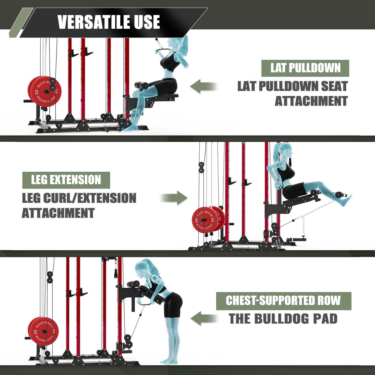 Major Fitness Rack Mounted Leg Extension